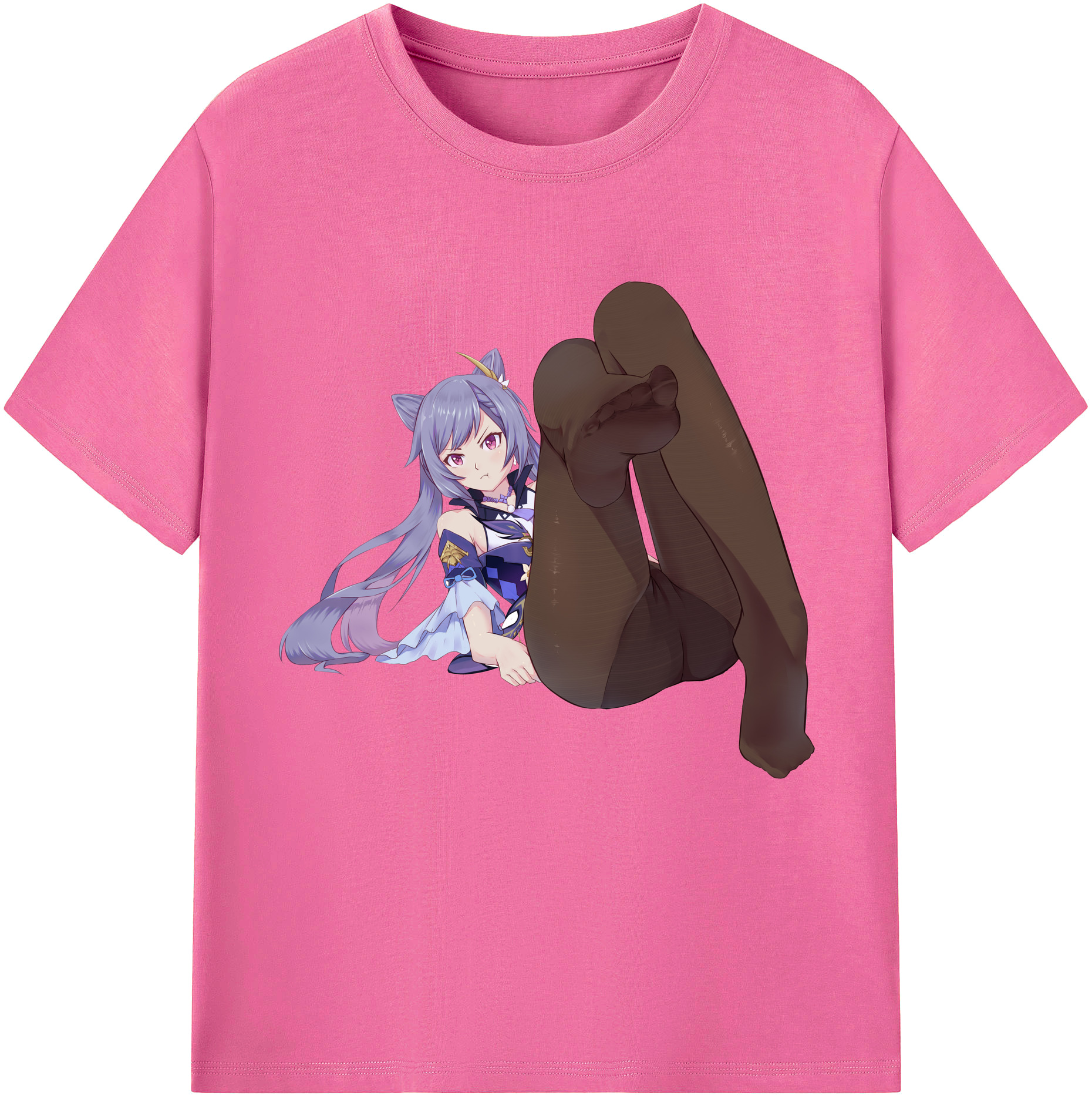 げんし神 刻晴 こくせい genshin Kokusei レディースカジュアルプリントTシャツ（綿100％）